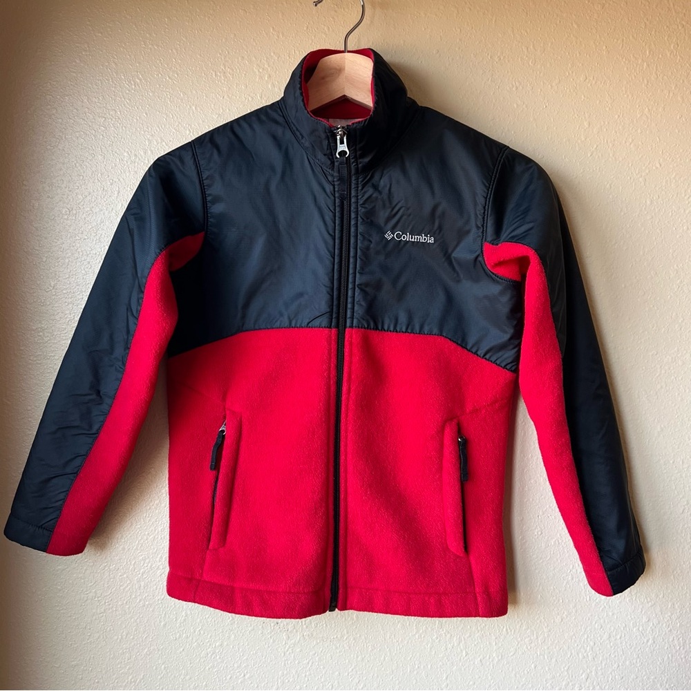 Columbia Kids Red and Black Fleece Jacket